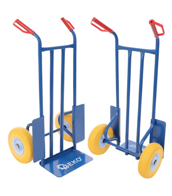 Mėlynas transportavimo vežimėlis su poliuretano ratukais, 200 kg, 200x350mm