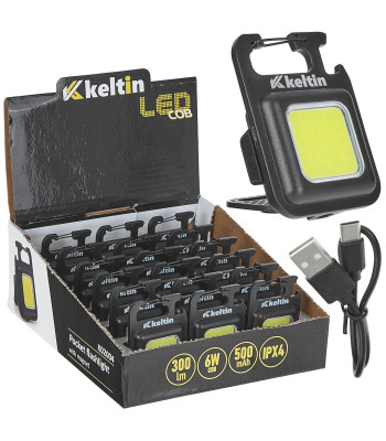 Mini kišeninis LED COB žibintuvėlis su magnetu, ekspozicinėje dėžutėje – 6 W, 500 mAh, 300 lm, IPX4 (18/216)