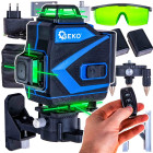 Lazerinis nivelyras Geko su 2 akumuliatoriais, lagaminu ir priedais, 360°, 4D