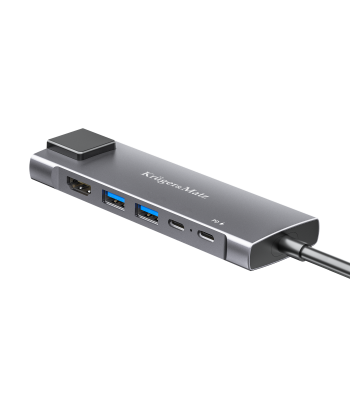 USB tipo C adapteris (HUB) su HDMI, 2 x USB 3.0, 2 x USB tipo C ir RJ-45 – Kruger&Matz KM0391.2