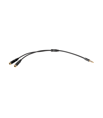 Adapteris 4 kontaktų į 2 × stereo Jack, HQ, paauksuoti antgaliai – Jack 3,5 mm, 20 cm