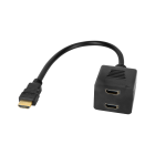 HDMI kištuko į 2 HDMI lizdus adapteris, 20 cm