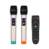 Aktyvioji garso kolonėlė su 2 belaidžiais UHF mikrofonais, SD, Bluetooth, FM ir USB, 60 Watt, Kruger&Matz KM 1715, 508x448x758 mm