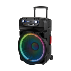 Aktyvi garso kolonėlė su 2 belaidžiais UHF mikrofonais, SD, Bluetooth, FM, USB ir LED, 60 Watt, Kruger&Matz KM 1718