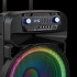 Aktyvi garso kolonėlė su 2 belaidžiais UHF mikrofonais, SD, Bluetooth, FM, USB ir LED, 60 Watt, Kruger&Matz KM 1718