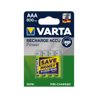Įkraunamieji akumuliatoriai VARTA, 4 vnt., AAA, 800 mAh