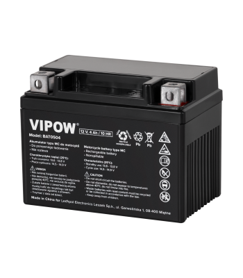 Motociklo akumuliatorius VIPOW, tipas MC, 12V 4Ah
