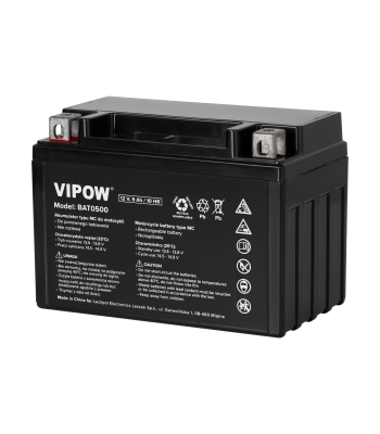 VIPOW MC tipo akumuliatorius motociklui, 12V 9Ah