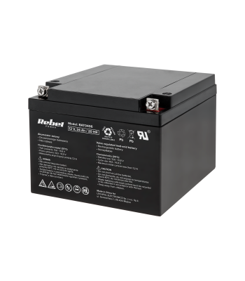 Gelinio akumuliatoriaus Rebel Power, 12 V / 24 Ah