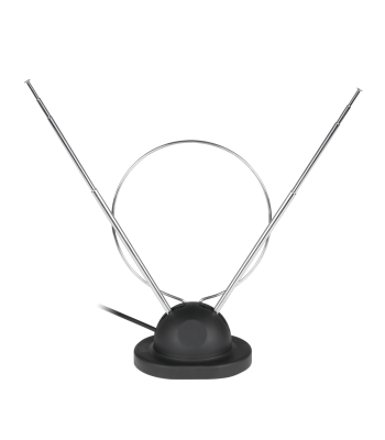Kambarinė TV antena su stovu ir koaksialiniu kabeliu, su TV 9,5 kištuku, 80 cm