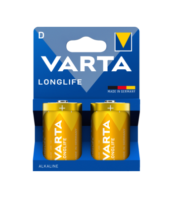 Šarminės baterijos VARTA LONGLIFE, 2 vnt./bl., LR20
