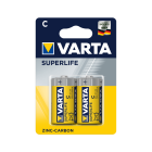VARTA SUPERLIFE cinko-anglies baterijos, R14, 2 vnt. lizdinėje pakuotėje