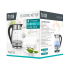 Elektrinis virdulys TEESA, stiklinis, su nerūdijančiuoju plienu, juodas – TSA1512B, 2200 W, 1,7 l