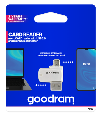 MicroSD OTG kortelių skaitytuvas Goodram