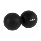 Dvigubas masažinis kamuoliukas Duoball, juodos spalvos, silikoninis, Rebel Active, 6,2 cm, 12,5 cm