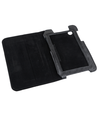 Juodas natūralios odos dėklas Samsung Galaxy Tab P3100