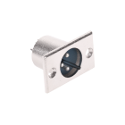 Vyriškas mikrofono lizdas, chromuotas, montuojamas, XLR (canon) 3-pin