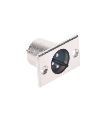 Vyriškas mikrofono lizdas, chromuotas, montuojamas, XLR (canon) 3-pin