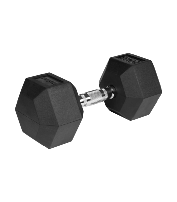 Gumuotas ketaus hantelis HEX Rebel Active, 20 kg