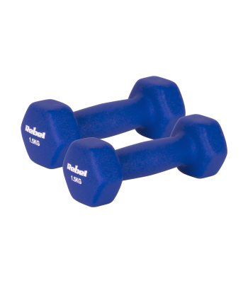 Ketaus neopreniniai HEX hanteliai REBEL ACTIVE, 2 x 1,5 kg