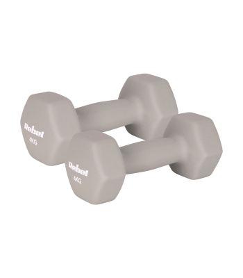 Ketaus neopreniniai HEX hanteliai REBEL ACTIVE, 2 x 4 kg