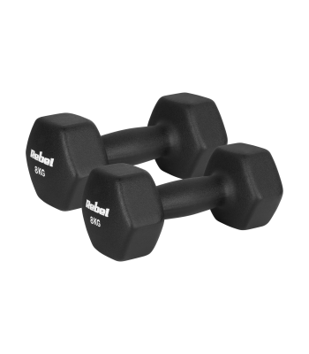 Ketaus neopreniniai HEX hanteliai, REBEL ACTIVE, 2 x 8 kg