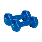 Ketaus hanteliai su viniline danga HEX, REBEL ACTIVE, 2 x 1,5 kg