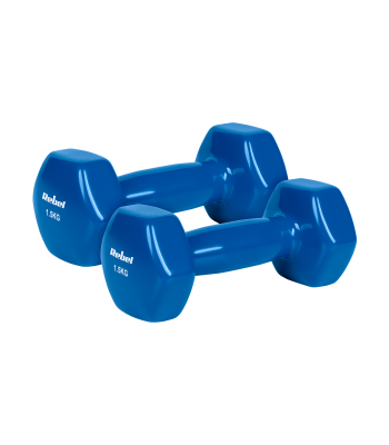 Ketaus hanteliai su viniline danga HEX, REBEL ACTIVE, 2 x 1,5 kg
