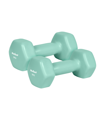 Viniliniai ketaus hanteliai HEX, REBEL ACTIVE, 2 x 3 kg