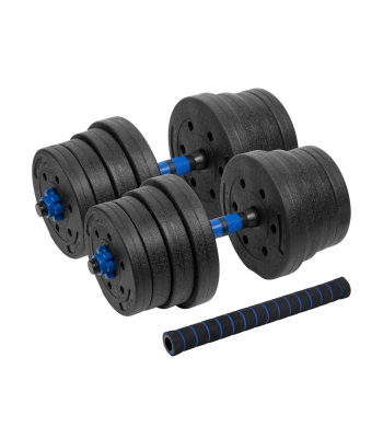 Reguliuojami bituminiai hanteliai su jungtimi Rebel Active, 2 x 15 kg