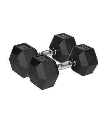 Ketaus guminiai šešiakampiai hanteliai REBEL ACTIVE HEX 2x12,5 kg