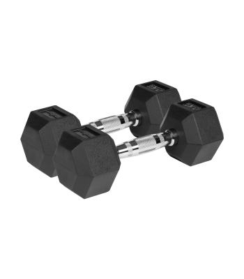Guminiai šešiakampiai ketaus hanteliai HEX Rebel Active 2x5 kg