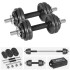 Reguliuojamų ketaus hantelių rinkinys su grifu lagamine, Rebel Active, 15 kg