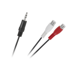 Jack 3.5 kištuko ir 2 RCA lizdų kabelis, 25cm