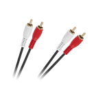 Garso kabelis 2 x RCA – 2 x RCA, juodas, 1,5 m, 4 mm