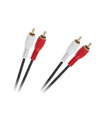 Garso kabelis 2 x RCA – 2 x RCA, juodas, 1,5 m, 4 mm