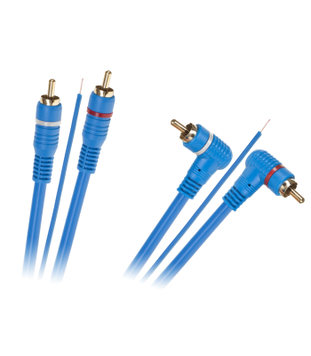Kabelis su valdymo gysla, kampinis–tiesus, 2 x RCA – 2 x RCA, 5 m