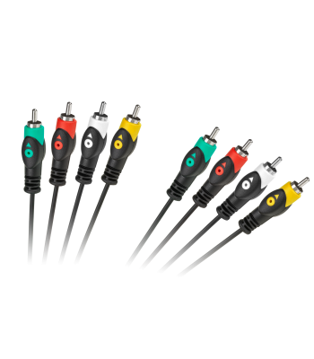 Cabletech juodas 4RCA-4RCA kabelis, 1.8m