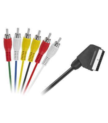 Kabelis EURO – 6 x RCA, 1,2 m