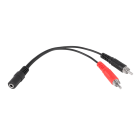 Jungiamasis kabelis su Jack 3.5 lizdu į 2xRCA, 20cm