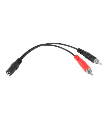 Jungiamasis kabelis su Jack 3.5 lizdu į 2xRCA, 20cm