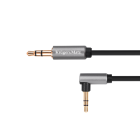 Stereo garso kabelis su kampiniu kištuku ir stereo jungtimi, Kruger&Matz Basic, 3.5 mm, 1.8m