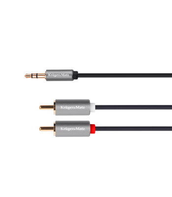 Garso kabelis jack 3,5 mm stereo – 2 RCA Kruger&Matz Basic, 3 m