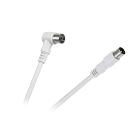Cabletech TV–VIDEO kampinis–tiesus baltas kabelis, 5 m