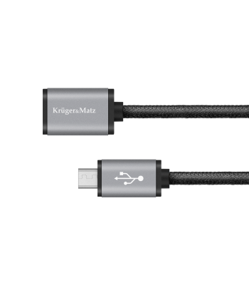 USB kabelis – USB lizdas–micro USB kištukas Kruger&Matz, 0,2 m