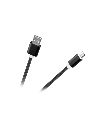 USB–Micro USB kabelis M-Life, nailoninis, juodas, 1 m