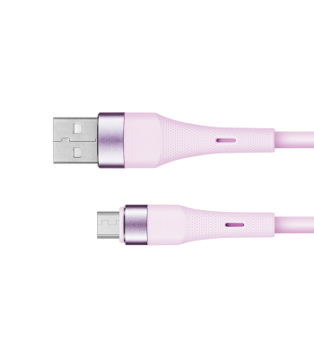 USB–microUSB silikoninis rožinis kabelis Kruger&Matz Basic, KM1270, 1 m