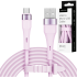 USB–microUSB silikoninis rožinis kabelis Kruger&Matz Basic, KM1270, 1 m