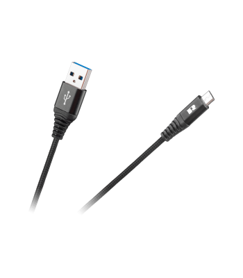 USB–micro USB kabelis Rebel, juodas, 200 cm