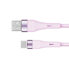 USB–USB-C silikoninis kabelis Kruger&Matz Basic, rožinis, KM1268, 1 m